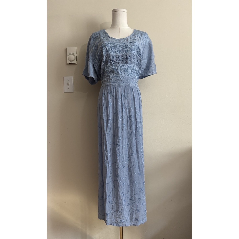 Naqui New York Dress Plus Size 3X Boho Fairy Medieval Blue Flowy Vintage Y2K
